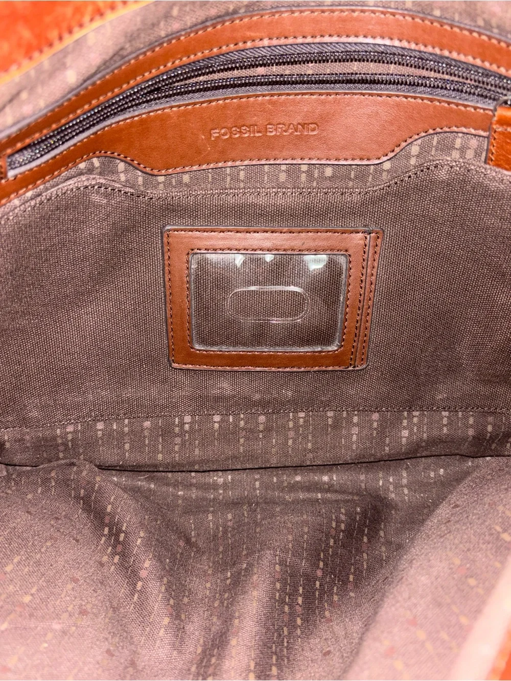Fossil Leather Messenger Briefcase Work Laptop Bag